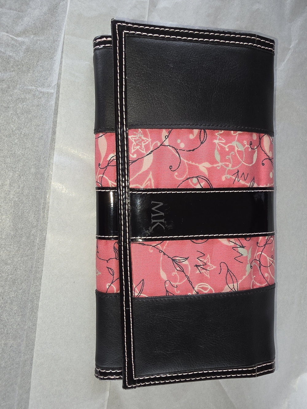 Mary Kay Black and Pink Floral Organizer Wallet
